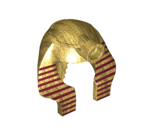 LEGO bronzer Mummy Headdress avec Dark rouge Rayures sur Metallic Gold avec anneau solide à l'intérieur (22887 / 90462)