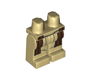 LEGO Tan Obi Wan Kenobi with Gray Hair and Dark Brown Robe Minifigure Hips and Legs (3815 / 17932)