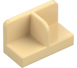 LEGO Beige Paneel 1 x 2 x 1 mit Dünn Central Divider und Abgerundete Ecken (18971 / 93095)