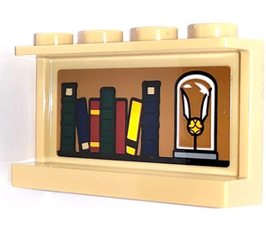 LEGO Zandbruin Paneel 1 x 4 x 2 met Bookshelf & Snitch Sticker (14718)