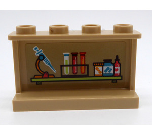 LEGO Tan Panel 1 x 4 x 2 with Microscope, Test Tubes and Flasks Sticker (14718)