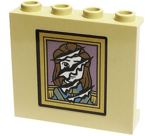 LEGO Tan Panel 1 x 4 x 3 with Picture, Prince Adam Sticker with Side Supports, Hollow Studs (35323)