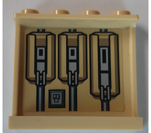 LEGO bronzer Panneau 1 x 4 x 3 avec Trois réservoirs et switch Autocollant avec supports latéraux, tenons creux (35323)