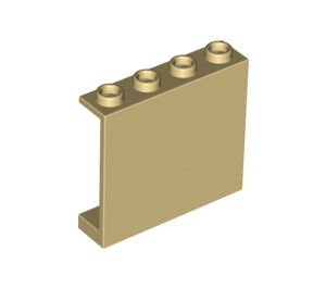 LEGO Beige Paneeli 1 x 4 x 3 ilman sivutukia, ontot nupit (4215 / 30007)