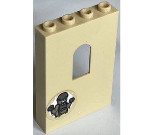 LEGO bronzer Panneau 1 x 4 x 5 avec Fenêtre avec Criminal (sur De Affronter) et Argent Coin (sur Retour) Autocollant (60808)