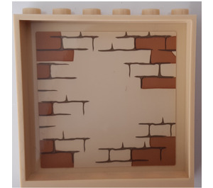 LEGO Tan Panel 1 x 6 x 5 with Brick Wall (Right) Sticker (59349)