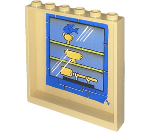 LEGO bronzer Panneau 1 x 6 x 5 avec Cabinet avec Prizes Autocollant (59349)