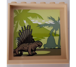 LEGO bronzer Panneau 1 x 6 x 5 avec Dimetrodon Dinosaure avec Palm Trees Autocollant (59349)