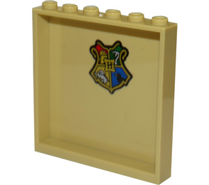 LEGO bronzer Panneau 1 x 6 x 5 avec Hogwarts Crest Autocollant (59349)