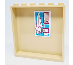 LEGO Tan Panel 1 x 6 x 5 with Towel and Toilet Paper Roll Sticker (59349)