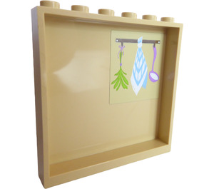 LEGO Tan Panel 1 x 6 x 5 with with Herbs, Tea Towel and large spoon on rack Sticker (59349)