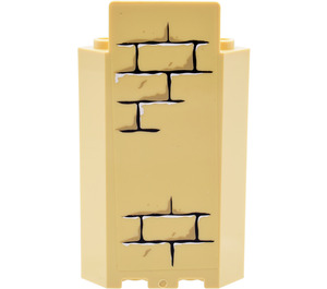 LEGO Tan Panel 3 x 3 x 6 Corner Wall with Brick Wall Sticker without Bottom Indentations (87421)
