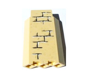 LEGO Tan Panel 3 x 3 x 6 Corner Wall with Bricks Pattern 4842 Sticker without Bottom Indentations (87421)