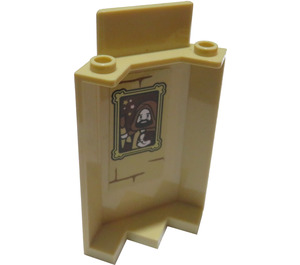 LEGO Tan Panel 3 x 3 x 6 Corner Wall with Portrait of Men with Dog Sticker without Bottom Indentations (87421)