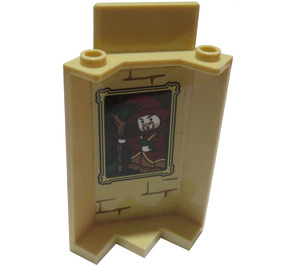 LEGO Tan Panel 3 x 3 x 6 Corner Wall with Portrait of Wizard Sticker without Bottom Indentations (87421)