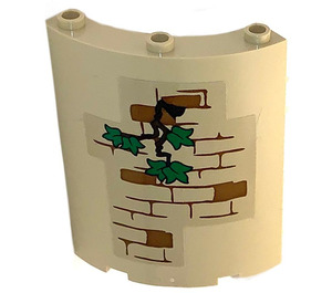 LEGO Tan Panel 4 x 4 x 6 Curved with Bricks with Ivy Sticker (30562)