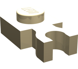 LEGO Beige Platte 1 x 1 mit Vertikale Clip (Dicker U-Clip) (4085 / 60897)