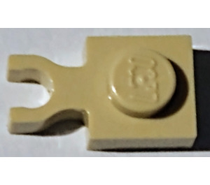 LEGO Beige Platte 1 x 1 mit Vertikal Clip (Dünner U-Clip) (4085 / 60897)