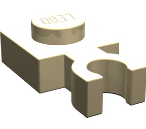 LEGO Tan Plate 1 x 1 with Vertical Clip (Thin 'U' Clip) (4085 / 60897)