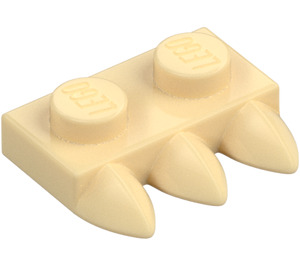 LEGO Tan Plate 1 x 2 with 3 Teeth (15208)