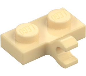 LEGO Beige Piastra 1 x 2 con Clip orizzontale (11476 / 65458)