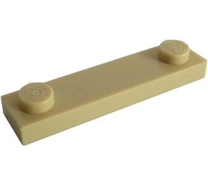 LEGO Tan Plate 1 x 4 with Two Studs without Groove (92593)