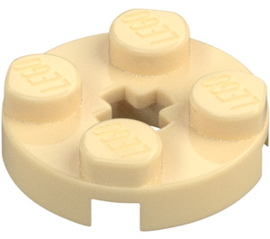 LEGO Beige Platte 2 x 2 Rund mit Achsloch (mit 'X'-Achsloch) (4032)