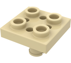 LEGO Tan Plate 2 x 2 with Bottom Pin (Small Holes in Plate) (2476)