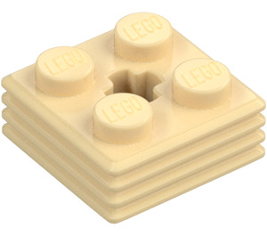 LEGO Beige Platte 2 x 2 x 0.7 mit Ribs (71752)