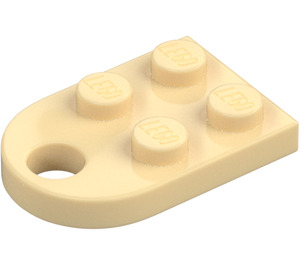 LEGO Beige Platte 2 x 3 mit Gerundet Ende und Pin Loch (3176)