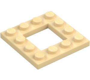 LEGO Beige Plate 4 x 4 med 2 x 2 Open Senter (64799)