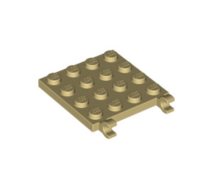 LEGO Tan Plate 4 x 4 with Clips (No Gap in Clips) (11399)
