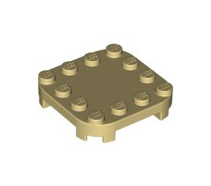 LEGO Tan Plate 4 x 4 x 0.7 with Rounded Corners and Empty Middle (66792)