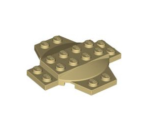 LEGO Tan Plate 6 x 6 x 0.667 Cross with Dome (30303)