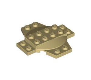 LEGO Brungul Platta 6 x 6 x 0.667 Kors med Dome (30303)