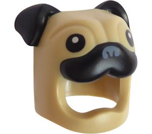 LEGO Beige Pug Hund Kostüm Kopfbedeckung (73662)