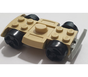 LEGO Tan Racers Chassis with Black Wheels