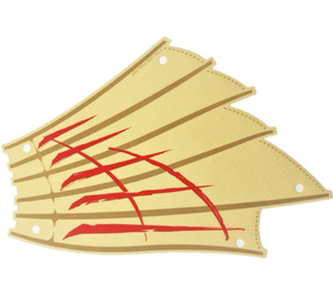 LEGO Tan Sail with Dark Tan Ribs and Red Lines (Right)