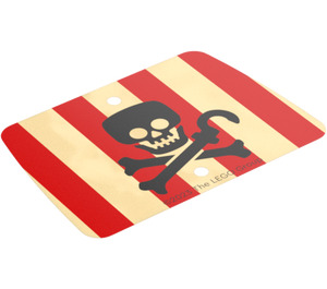 LEGO Tan Sail with Red Stripes, Skull and Crossbones with Hook (103913)