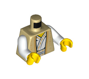 LEGO Tan Sensei Wu Torso with Tan and Gold Robes Pattern with White Arms and Yellow Hands (973 / 76382)