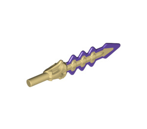 LEGO Tan Serrated Sword with Snake Hilt and Dark Purple Blade Decoration (18957)