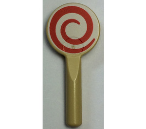 LEGO Tan Signal Paddle with Red and White Spiral (3900 / 49921)