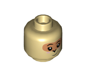 LEGO Tan Sister Monkey Minifigure Head (Recessed Solid Stud) (3626 / 76843)