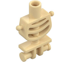 LEGO Beige Skelet Torso med Afrundet Ribs med Tynd Skulder Pins (6260)