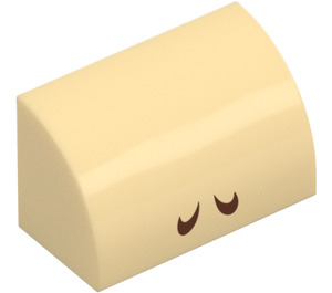 LEGO Beige Luiska 1 x 2 Kaareva jossa Kong Nostrils (37352 / 103786)