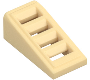 LEGO Brungul Backe 1 x 2 x 0.7 (18°) med Grill (61409)