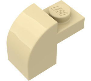 LEGO Beige Skråning 1 x 2 x 1.3 buet med Plade (6091 / 32807)