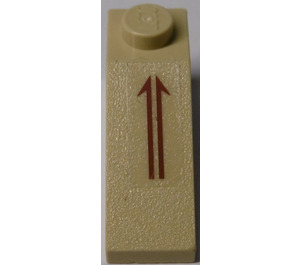 LEGO Tan Slope 1 x 3 (25°) with Red Arrow Sticker (4286)
