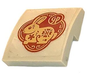 LEGO Tan Slope 2 x 2 Curved with Rabbit Sticker (15068)