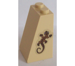LEGO Tan Slope 2 x 2 x 3 (75°) with Lizard Pattern Sticker Solid Studs (98560)